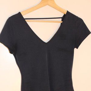 Anthropologie Navy V-Neck Bodysuit